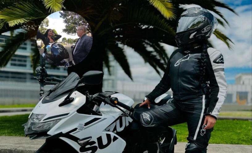 Video de influencer motociclista a señor que la acoso