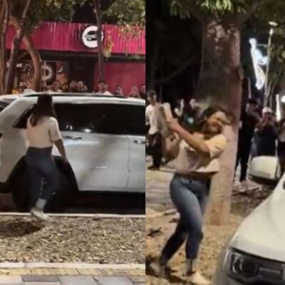 video de la mujer que cogió a ladrillazos el carro de su esposo por infidelidad