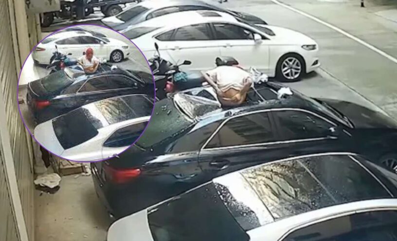 video de una mujer que cayó de un balcón mientras estaba teniendo relaciones