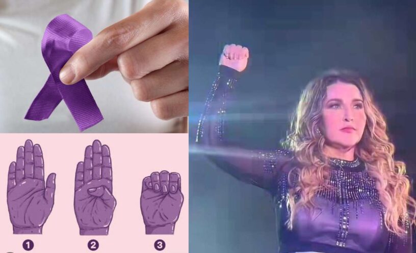 La cantante Alicia Villarreal hizo la señal de auxilio contra la violencia de género en pleno concierto