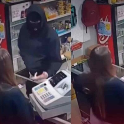 El video de la cajera que evitó robo mostrando sus atributos