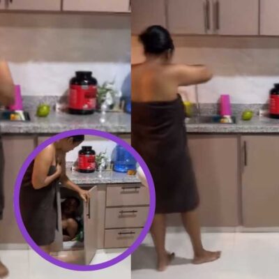 El video del hombre que pilló a su esposa con el amante y lo escondió en la cocina