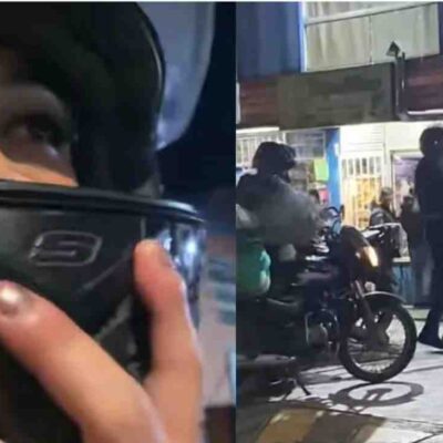 hombre descubrió a su esposa infiel mientras hacia un servicio en moto