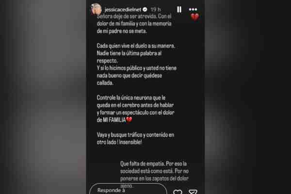 Jessica Cediel habló de las criticas por el funeral de su padre