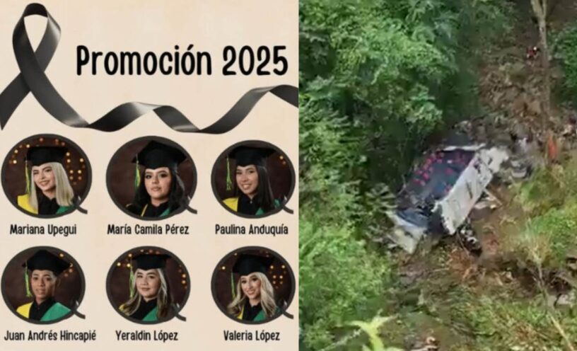 última foto de los estudiantes antes del trágico accidente ocurrido en Antioquia
