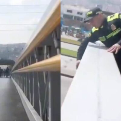 Policía auxilió mujer en un puente