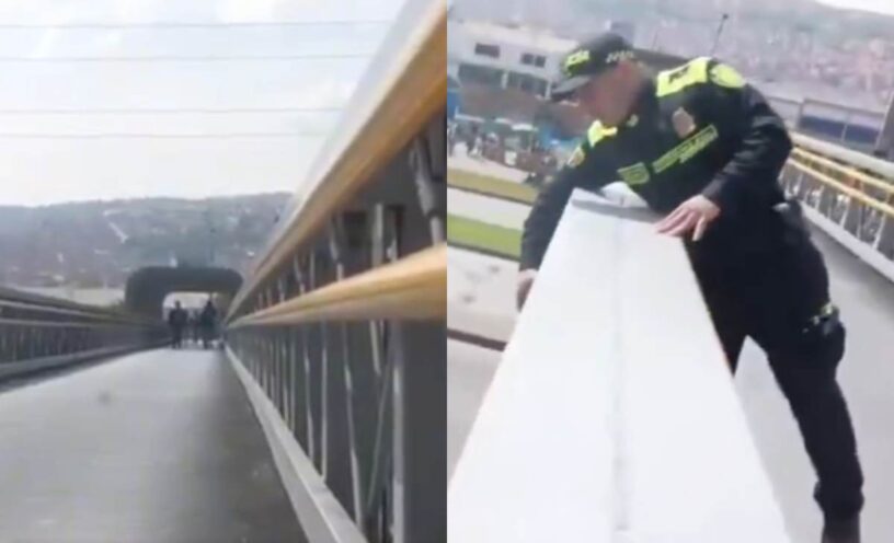 Policía auxilió mujer en un puente