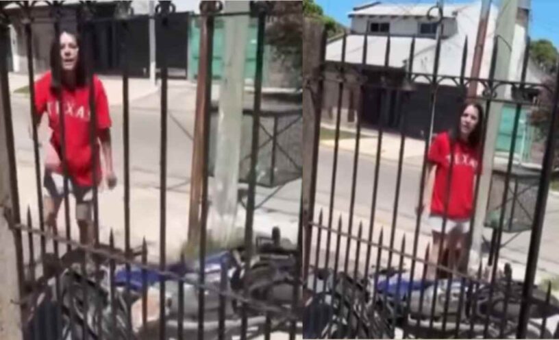 El video de la mujer que descubrió a su novio siendo infiel y le dañó la moto
