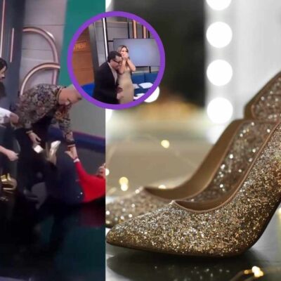 Famosa presentadora tuvo un accidente en vivo por culpa de sus tacones