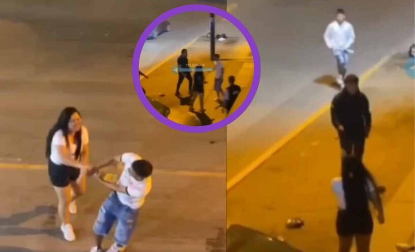 El video de la joven que quedó inconsiente tras fuerte discusión con su pareja en plena calle