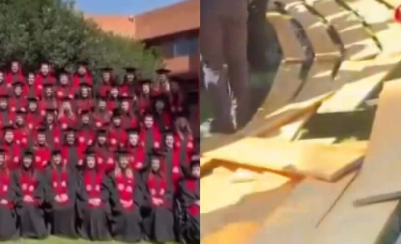 Más de 30 estudiantes heridos tras desplome de gradas en graduación