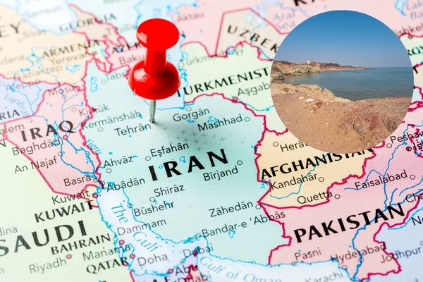 Mapa de Irán señalando su capitál, Teherán