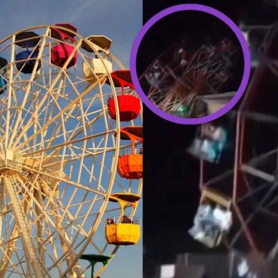 El video de la rueda de la fortuna que se desplómo con 80 personas