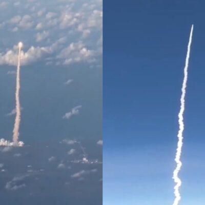 Pasajeros en avión captaron lanzamiento de cohete a la Luna