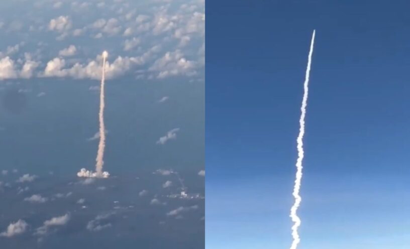 Pasajeros en avión captaron lanzamiento de cohete a la Luna