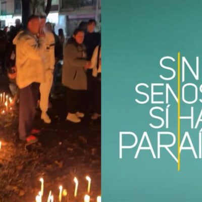 Las imágenes de la velatón que le hizo el equipo de rodaje de ‘Sin senos sí hay paraíso’ a los 2 jóvenes que murieron