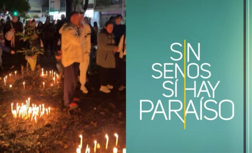 Las imágenes de la velatón que le hizo el equipo de rodaje de ‘Sin senos sí hay paraíso’ a los 2 jóvenes que murieron
