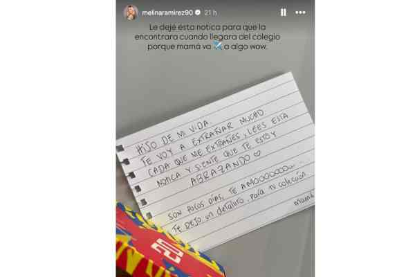 Melina Ramírez sorprendió a su hijo con un detalle