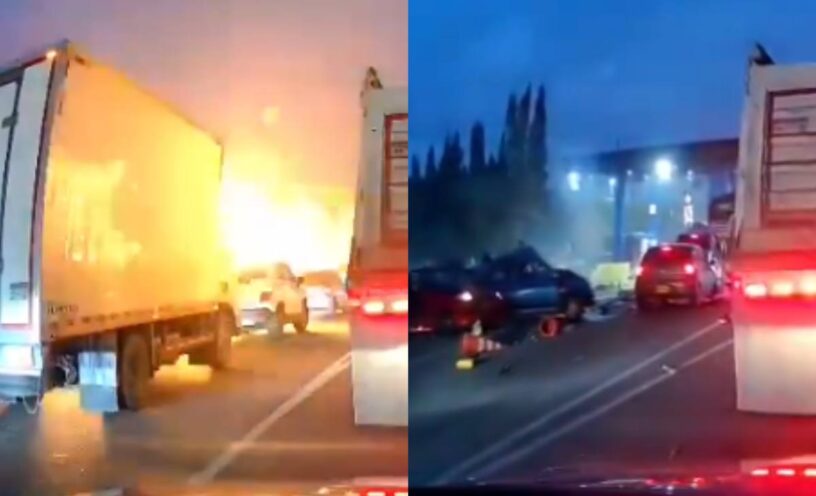 video accidente vía Bogotá - Zipaquirá