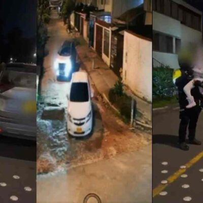 video del momento en que fue abandonada una camioneta robada en Suba