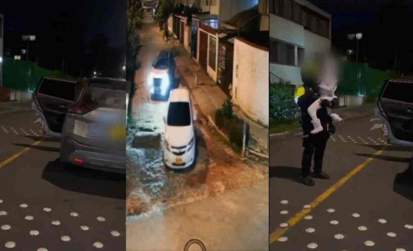 video del momento en que fue abandonada una camioneta robada en Suba
